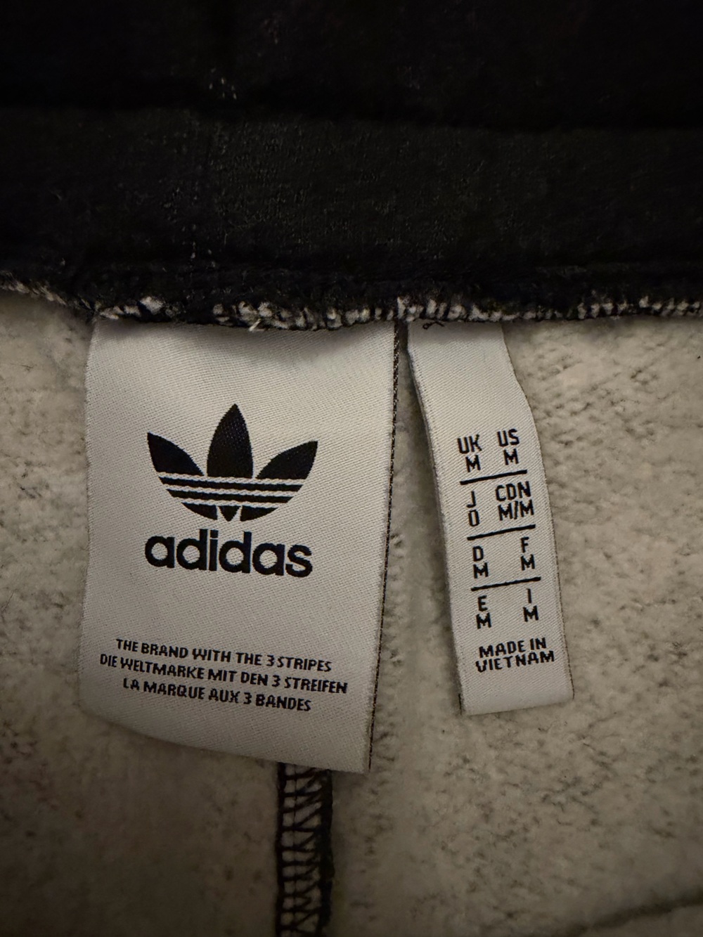 adidas Dark Gray Track Joggers with White Stripes and Red Logo - Picture 4 of 4
